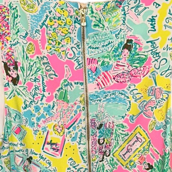 Lilly Pulitzer Marli Stretch Shift‎ Pop Up In The Beginning Dress Size 00 - Picture 8 of 9